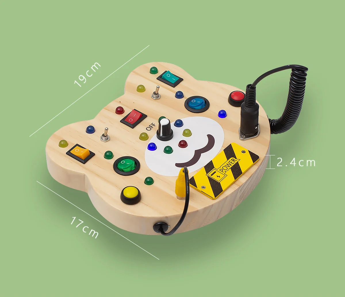 Jouets éducatifs pour enfants, interrupteur à bouton led électronique, jouet sensoriel pour bébé, planche occupée en bois, jouets montessori pour tout-petits, usine