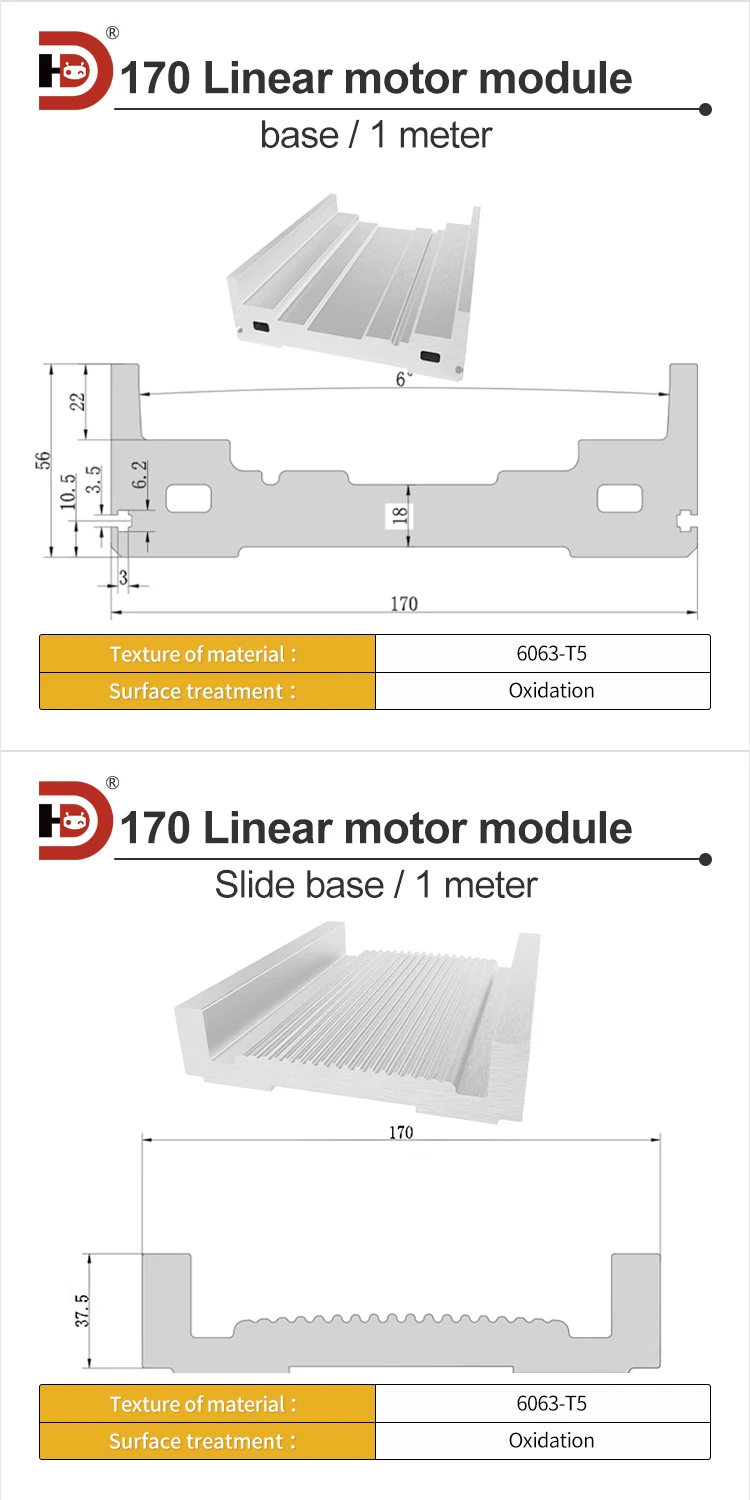170 Linear Motor Module Aluminum Profile Linear Sliding Table Automatic Mechanical Motion Slider Guide Rail Customization supplier