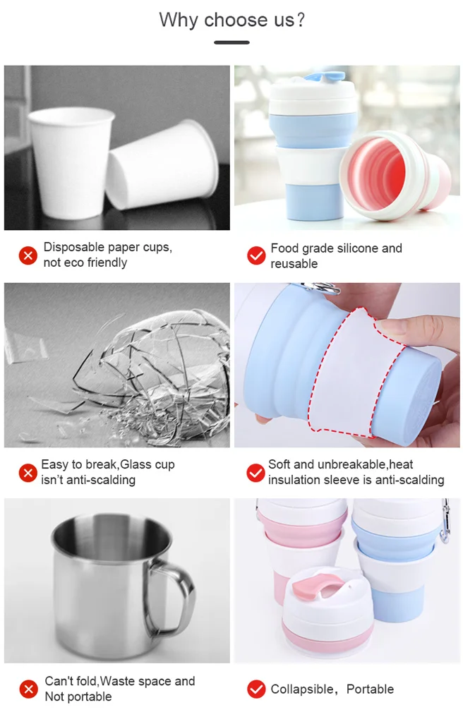 Coffee Travel Mug Cup Foldable Silicon Smart Coffee Mug