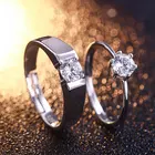 Silver Ring Zircon Silver Original Design 925 Sterling Silver Couple Ring With Zircon Ring Prong Setting