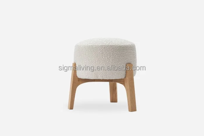 New indoor furniture wood base ottoman lovely high-quality living room armchair stool