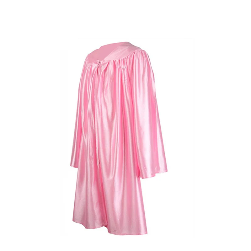 Kid Shiny Pink Color Shiny Graduation Gown Only for OEM supplier