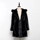 Rex Coat New Design For Women's Mid-length Faux Fur Rex Rabbit And Fox Fur Hooded Coat