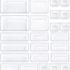 Clear Desk Drawer Storage Tray 3Size/12PCS Drawer Organizer With Silicon Pads