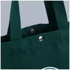 Tote Bag School Bags Green Canvas Tote Bag With Zipper Silk Screen Printing School Use Handle Bags