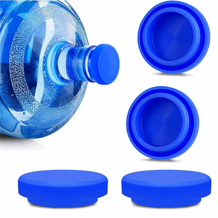 Silicone Non-Spill Water Bottle Caps 4pcs Reusable Replacement Water Jug Cap 5 Gallon Water Jug Caps for 55mm Bottles 