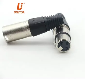 Black Color Pin Female And Male Cannon Xlr Connector With Nickel