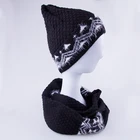 For Children Custom Color Logo Label Plain Knitted Luxury Beanie Scarf Set For Adult Children