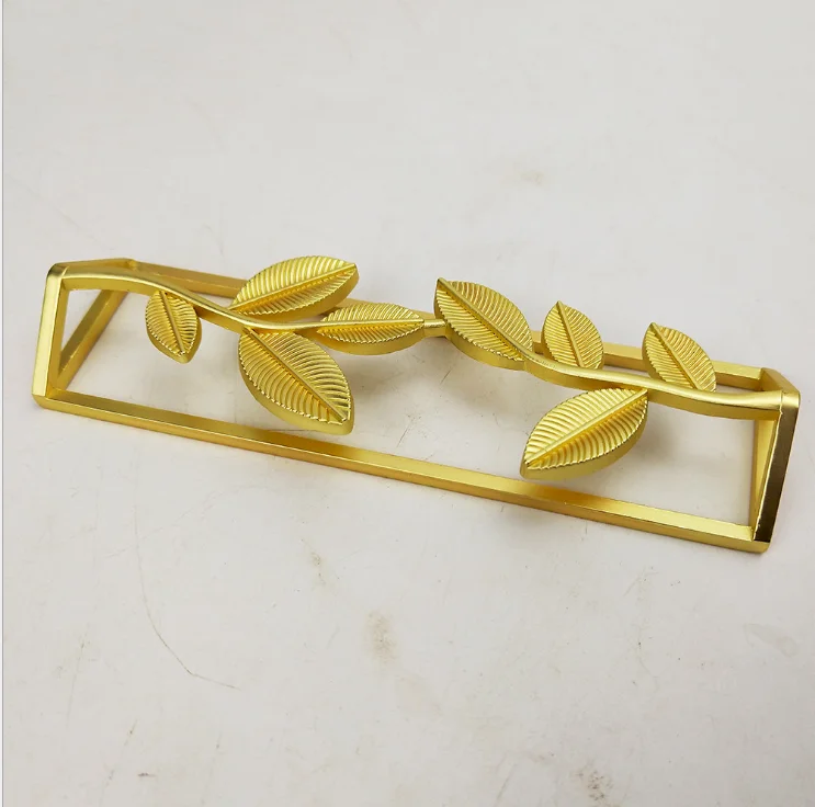 Factory Supply Rectangular Leaf Shape Metal Stainless Steel Napkin Rings for Wedding Hotel Dining Table Decorations
