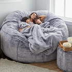 Bean Bag Giant Bean Bag With Filler Furry Sofa 7ft 8ft XL Foam Filled Faux Fur Bean Bag 6Ft