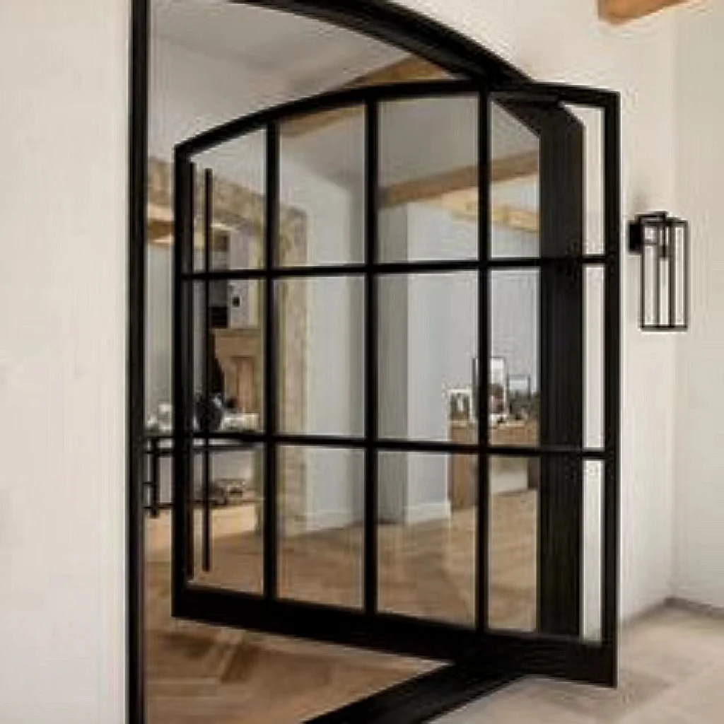 Steel Horizontal Vertical Revolving Door- Pivot Hinge Design, Soundproof & Weatherproof for Enhanced Security and Durability supplier