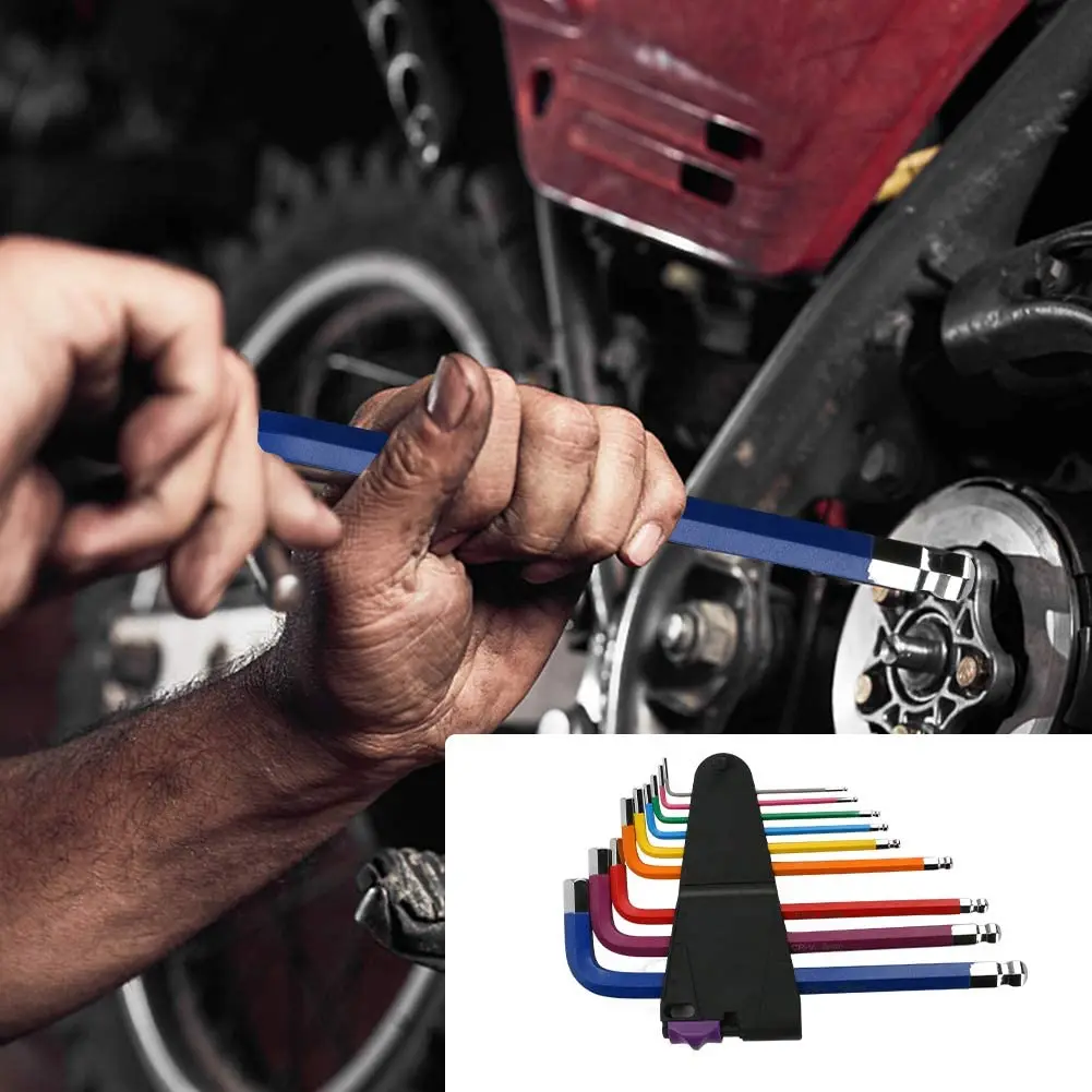 9pcs Hex Key Set Ball Head Hexagon Allen Key Universal Color Star Hex