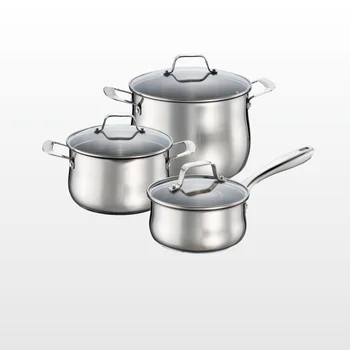 Hot selling 6 Pieces Set 14 to 24CM size choice, w/ Encapsulated Base Belly Shaped Kitchen Cookware
