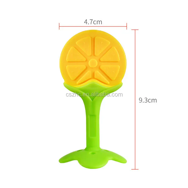 Soft BPA Free Baby Teething Toys Fruit Shape Silicone Baby Teether for Baby Acceptable 9.3x4.7cm 0 to 24 Months 100pcs LFGB 19g