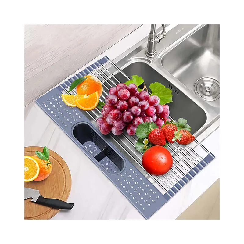 Rack Silicone Silicone Kitchen Accessories Over The Sink Dish Drying Rack Roll Up Silicone Folding Draining Rack