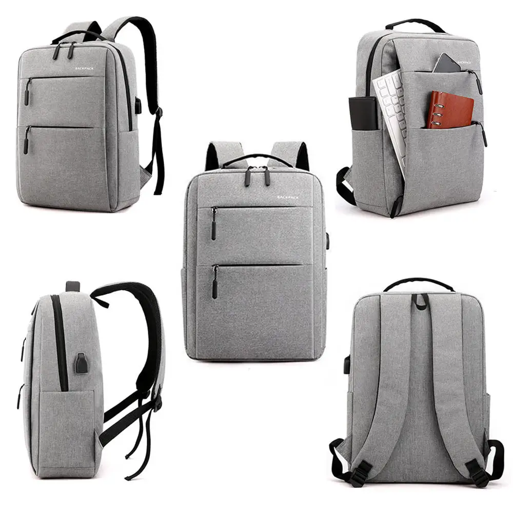 High Capacity Design 15.6 Inch Laptop Pocket Business Travel Backpack Comfortable Flat Back Bag