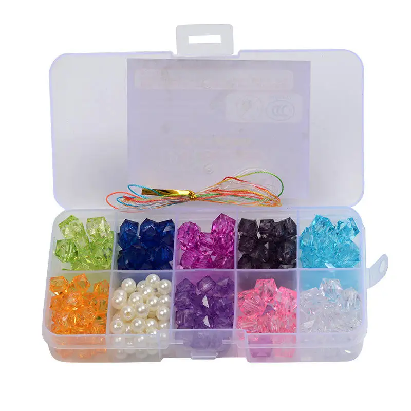 Hot Selling Colorful Crystal Acrylic Beads Accessories kits Girl Handmade Wear Beads Training