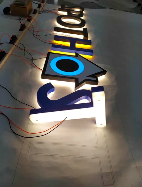 product sry sign stainless steel side punching leak engraving blank edge 3d led letters luminous word mini custom logo sign outdoor993-11