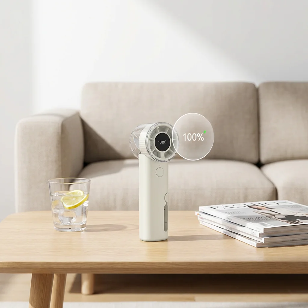 Handheld Fan, 2000mAh, USB, Portable, LED - detail 6