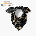 Scarf Printing Pink Color Luxury Soft Touch Woman Personalized Square 100% Satin Silk Scarf