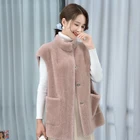 Vest 2020 Autumn And Winter New Casual Fashion 100% Wool Solid Color Ladies Fur Vest
