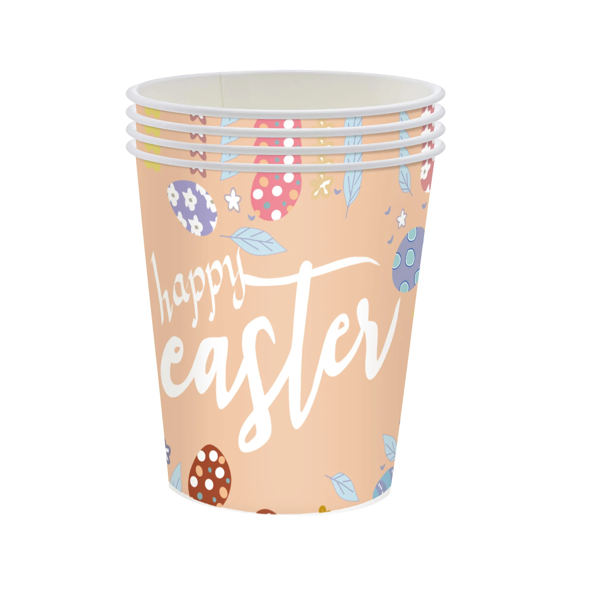 Custom Rabbit Print Disposable Paper Plates and Cups Set Easter Party Decoration for Birthday Tableware & Table Decorations