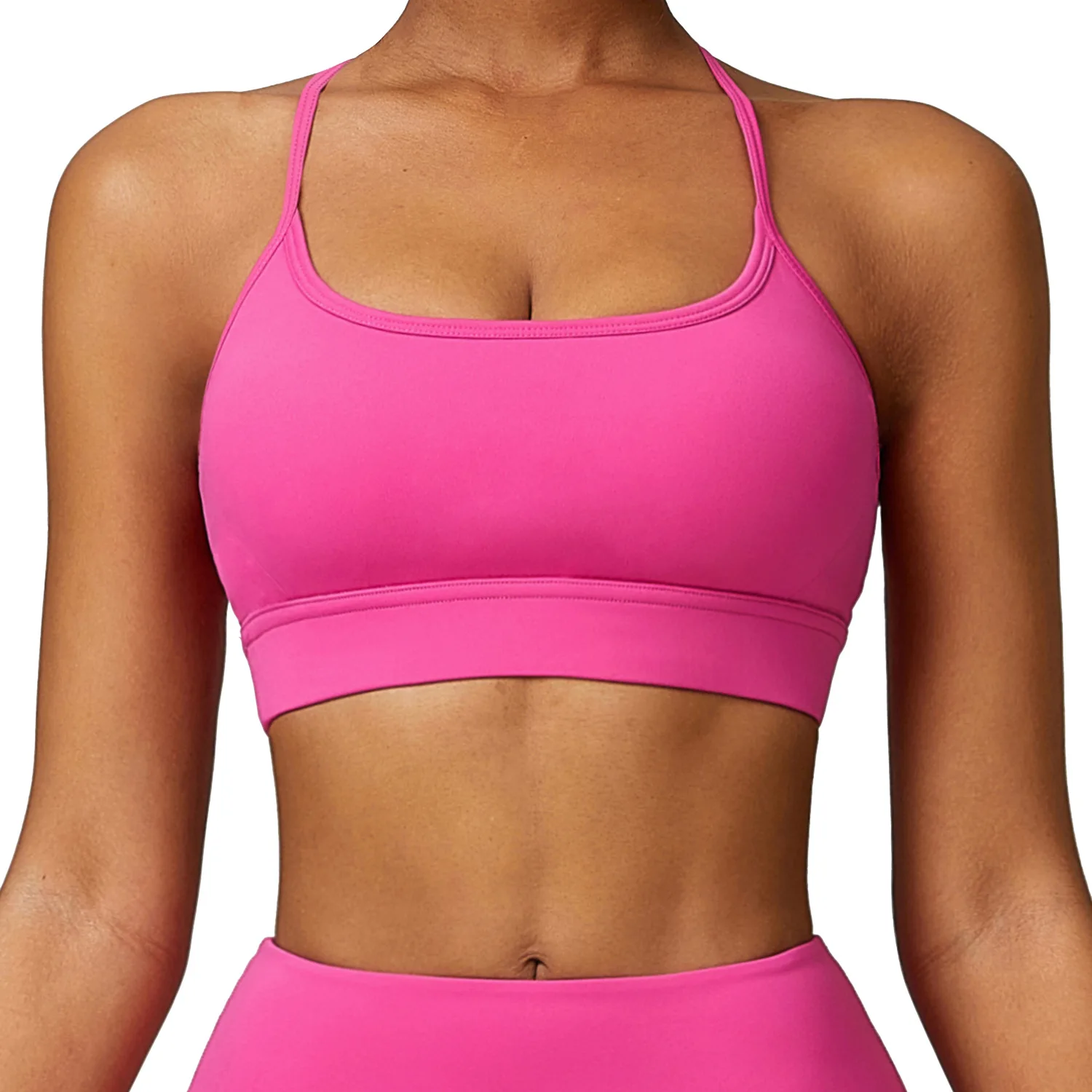 OEM Plus Size Active Sports Support Neck Yoga Sexy Sports Bras Top Fitness Gym Sportswear Backless Running Sports Bra For Women