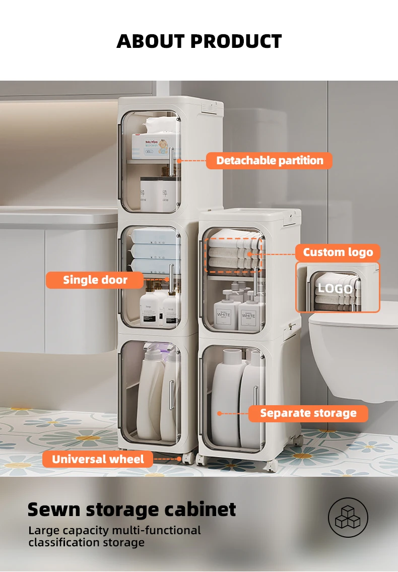Wannuo Bathroom Narrow Cabinet Waterproof Multi-Layer Plastic Storage Drawers Large Capacity Bathroom Storage Drawers manufacture
