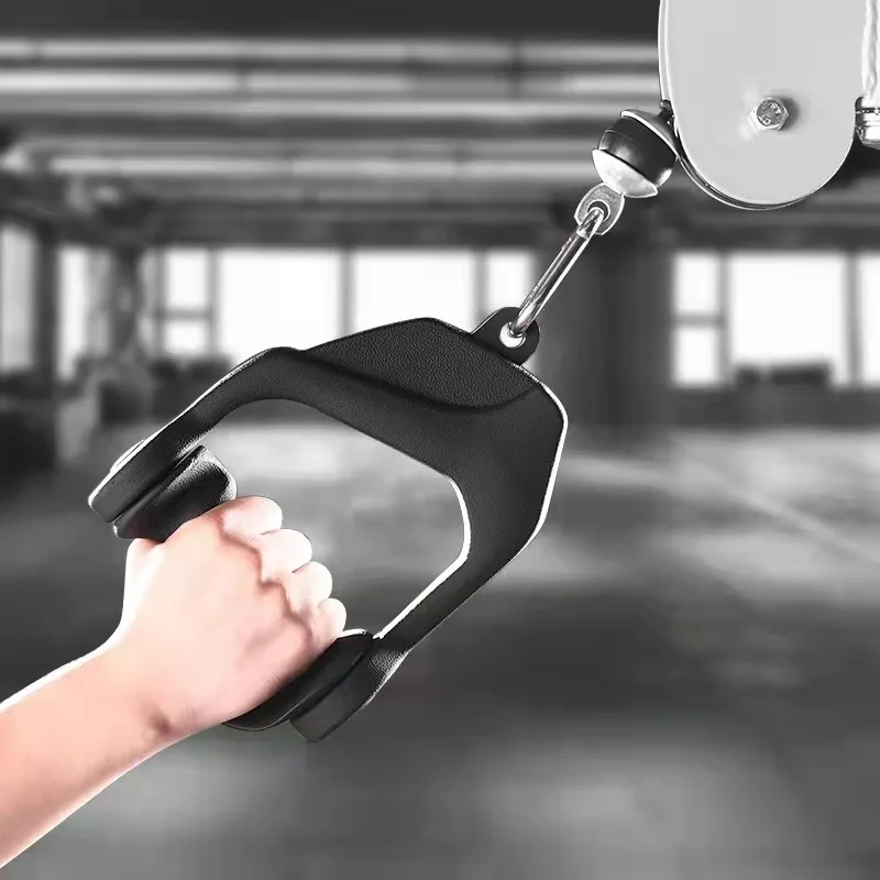 厂家批发健身房手握三头肌绳电缆附件三头肌绳拉下橡胶握把