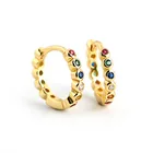 Hoop Wedding Mini Rainbow Hoop Earrings Insid 925 Sterling Silver Wedding Engagement Clip On Earring