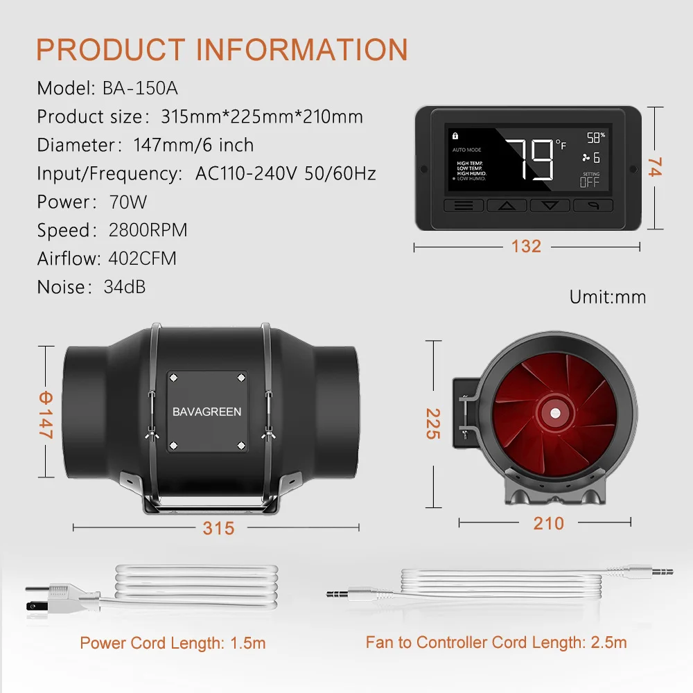 Inline Duct Fan, BAVA, WIFI, Centrifugal - detail 14