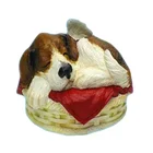 Custom Handmade Direct Factory Resin Pet Urns Animal Urns For Ashes Cute Dog And Cat Urn Indoor Home Decorative