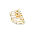 Earrings Cz Multi Layer Zircon Clip Earrings Gold Plated Rhinestone CZ Jewelry Earrings
