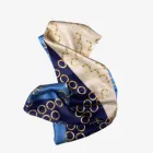 Square Scarf Gold 150*16cm Forged Face Square Scarf Blue Gold Fashion Women's 100% Silk Scarf Fast Delivery