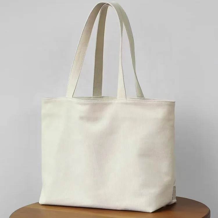 High Quality Custom Printed Logo Canvas Tote Bag Wholesale Reusable Zipper Closure Medium Advertising Gift Bag Letter Pattern details