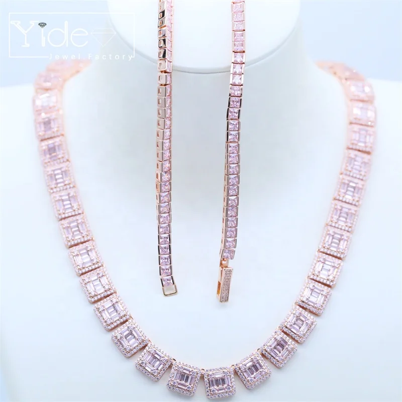 12mm Hip Hop Jewelry Baguette Chain 