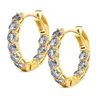 Earrings 18k Fashion Circle Shaped Hoop Earrings 18k Gold Plated For Women With Crystal Jewelry