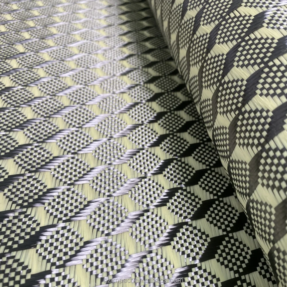Original Factory 3k 240gsm Aramid Plaid Yellow Jacquard Carbon Fibre Cloth Original Factory 3k 240gsm Aramid Plaid Yellow Jacquard Carbon Fibre Cloth