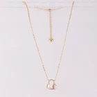 And Gold Wholesale Fashion Copper Inlay Zircon Jewelry Korean Style Cabinet And Delicate 24K Gold Plated Necklace