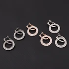 Cz Gold Earrings Earrings Custom Luxury CZ Diamond Women 2021 Long Stainless Steel Hoop Gold Plated Earrings