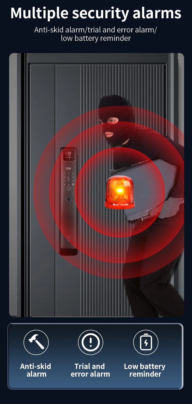 Qleung S958Max Tuya Door Lock With Card Key Password Face Fingerprint Palm Recognition For Apartment Home 6