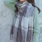 Square Scarf Fall Winter Za Design Over 200 Colors Oversize Women Winter Acrylic Wrap Shawls Square Plaid Blanket Scarf