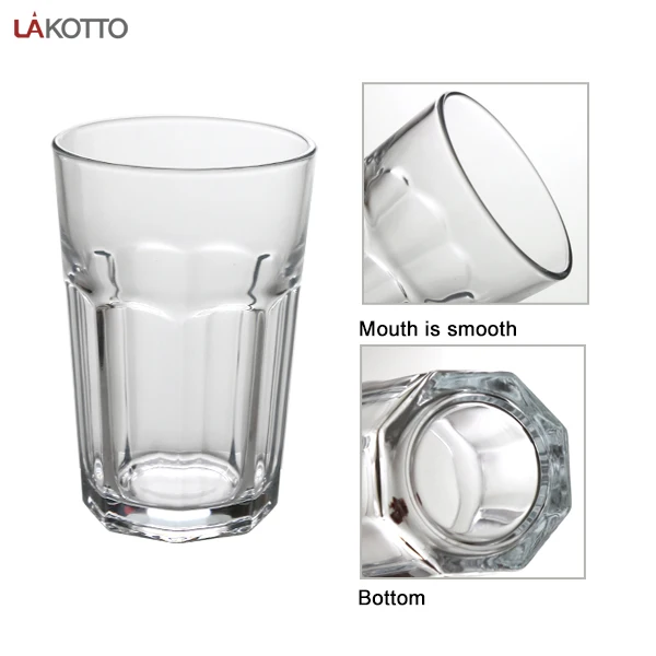 KTV wine glass beer glass tempered glass Restaurant Bar Hotel tea cup anti falling thickened small octagonal cup