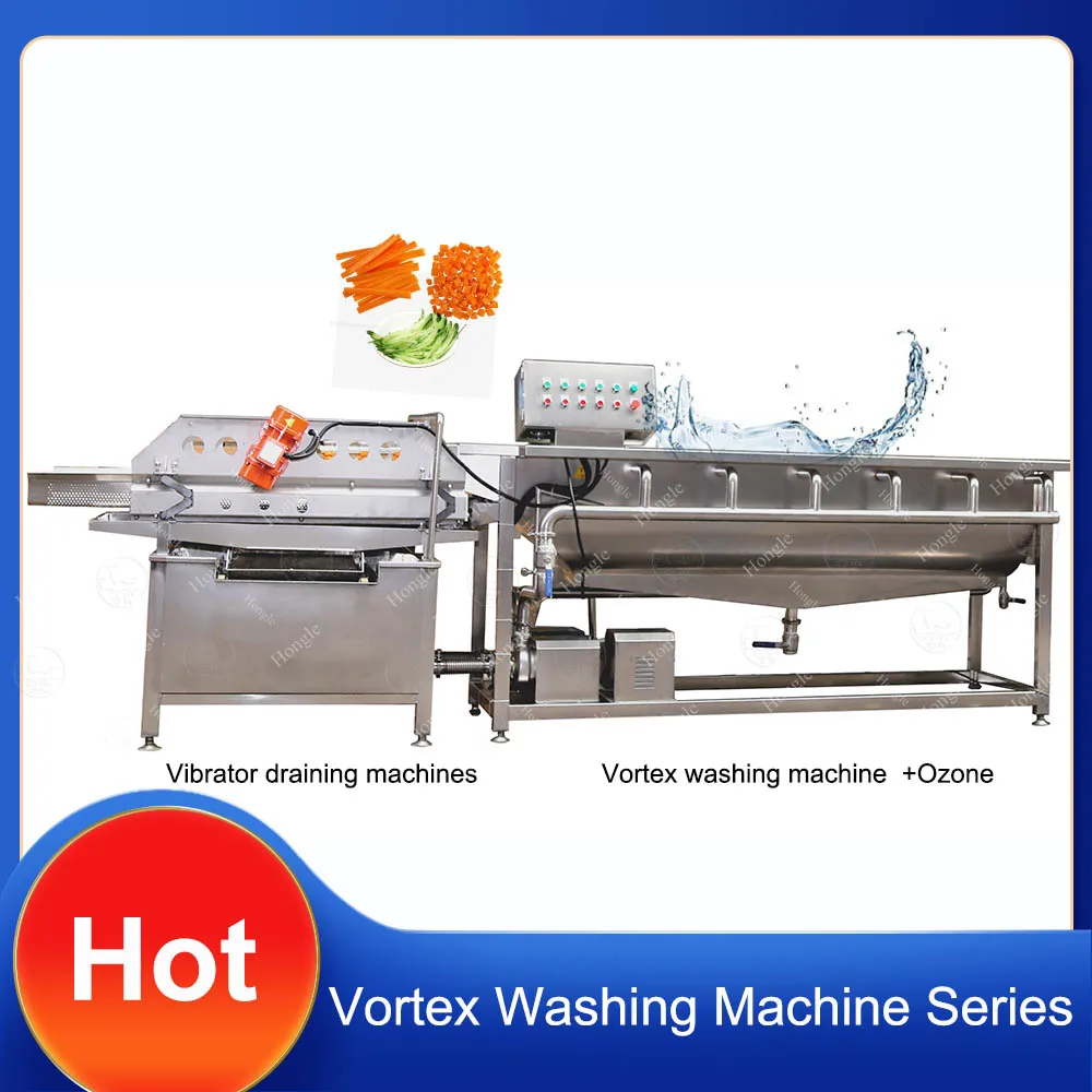 Automatic French Fries Washing Machine for Vegetables Drying Function-Cleaning Red Chilli Stone Dust Vortex Fruit Mushroom Ozone manufacture
