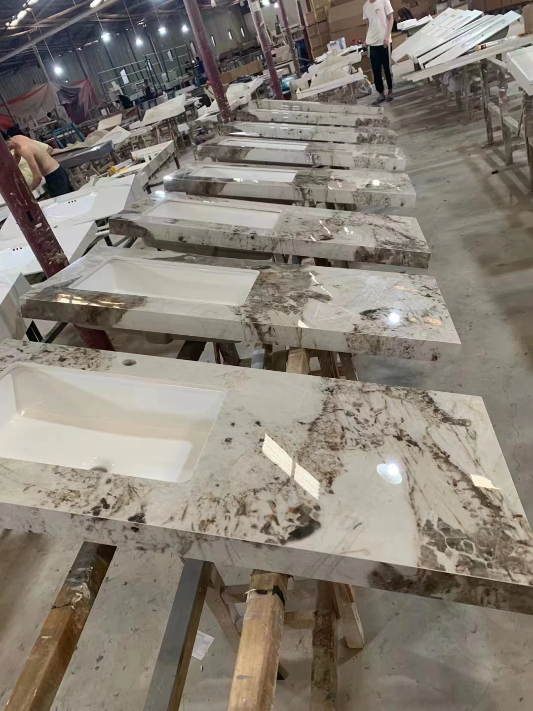 Tarpul Modern Stone Style Design Solid Surface Rock Slab Porcelain Undercounter Sinks Vanity Basin for Hotel Bathroom Use supplier