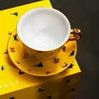 Top Fashion Chinese Style Jingdezhen Porcelain Coffee Mug And Saucer Set Ceramic Coffee Mug And Saucer Set