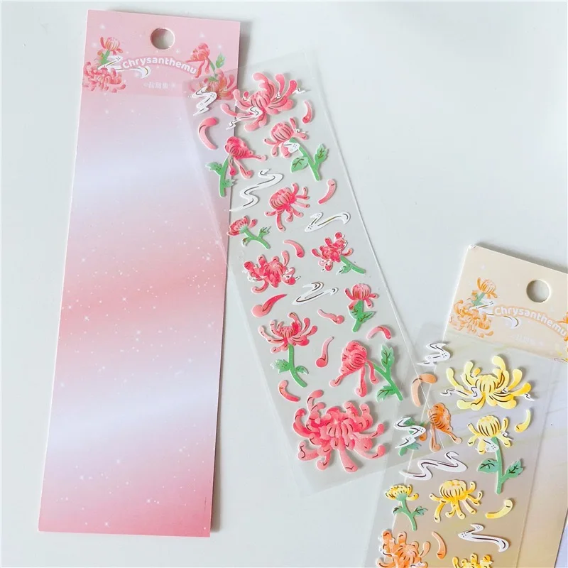6 Style Lovely Flower Sticker Fashion Decorative Sticker Daily Notebook Sticker