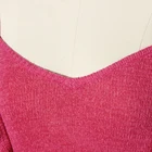 Woman Vest Knitted Woman V Neck Top Single Jersey Ribbed Ruffle Sleeveless Lady Slim Vest Plain Sweater