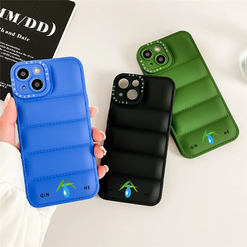 ADD LOGO Down Jacket TPU Mobile Phone Case For iPhone 14 pro max