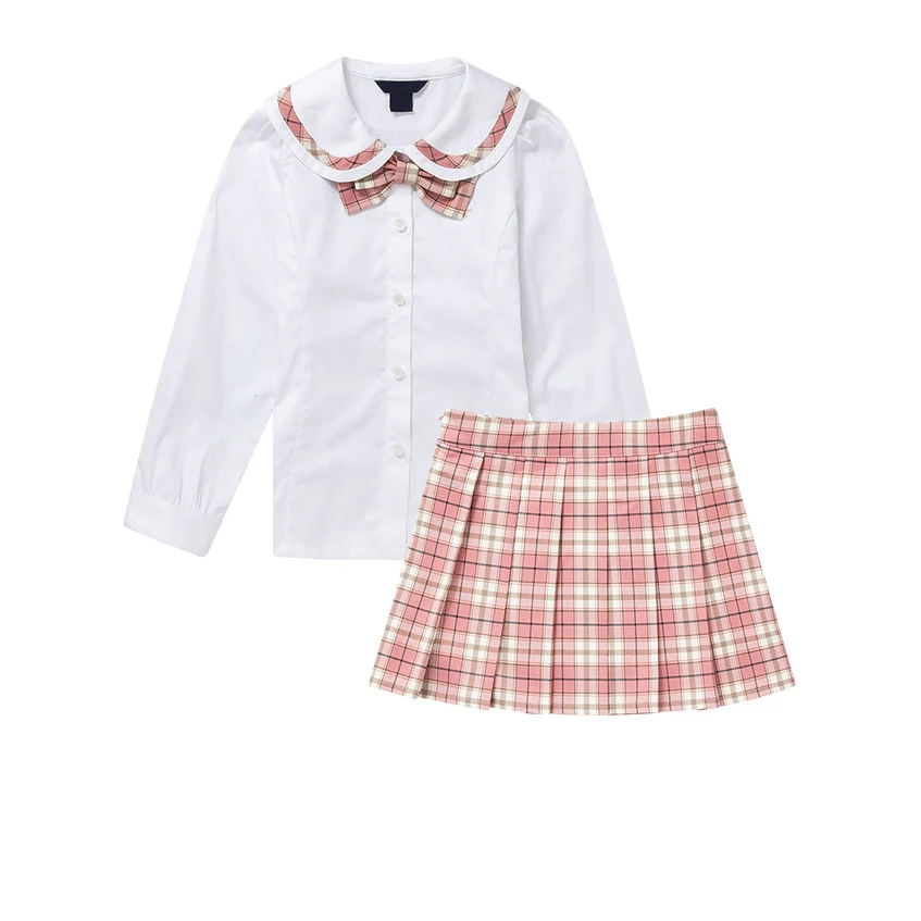 Jk uniform suit autumn and winter college style plaid school uniform summer girls pleated mini skirt
